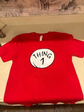 Bella Canvas Red Short Sleeve 'Thing 1' Graphic Tee